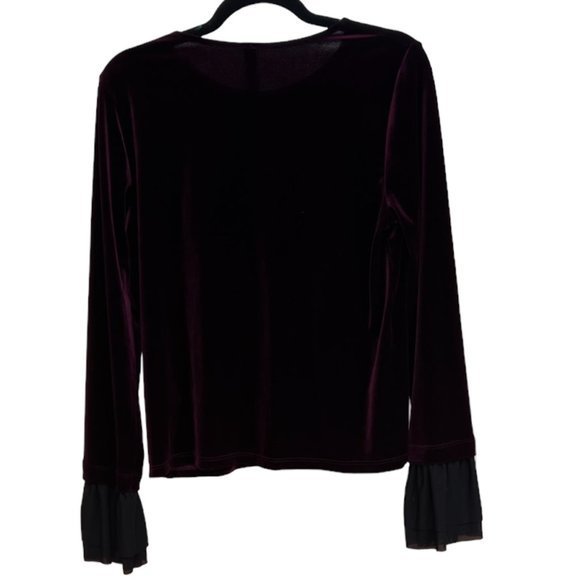 Women's‎ Design Lab Lord & Taylor Velvet Feel Burgandy Long Sleeve L - Picture 2 of 5